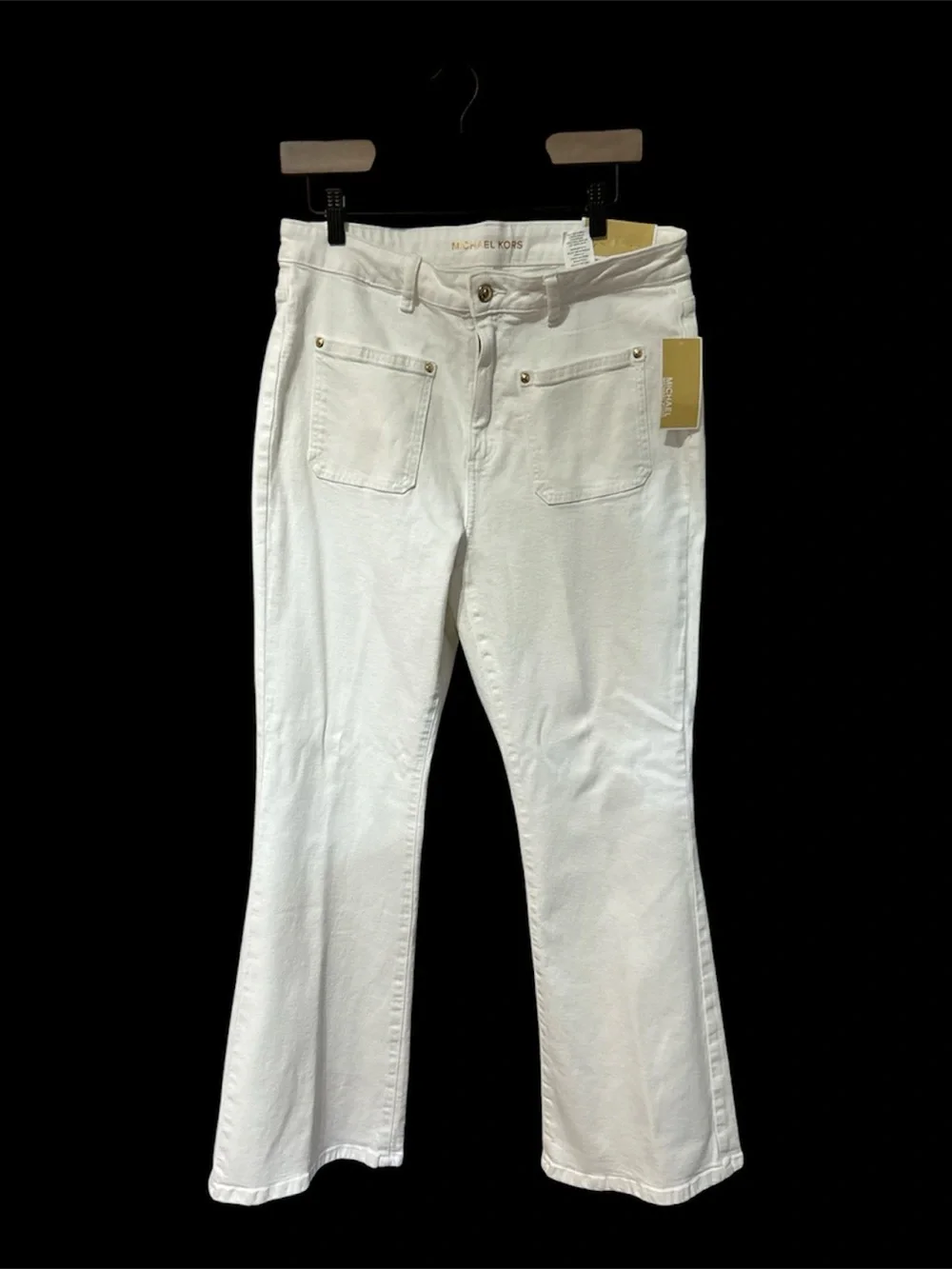 Michael Kors White Women's Flared Wide-Leg Jeans